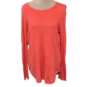 Eileen Fisher Vibrant Cotton Cashmere Knit Longline Tunic Top M Quiet Luxury